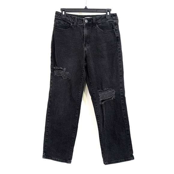 SO High Rise Straight Leg Ripped Black Jeans - Size 9 / 29 Womens - Picture 1 of 4
